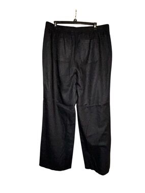 Old Navy Large TALL Black Linen Straight-Leg Pants